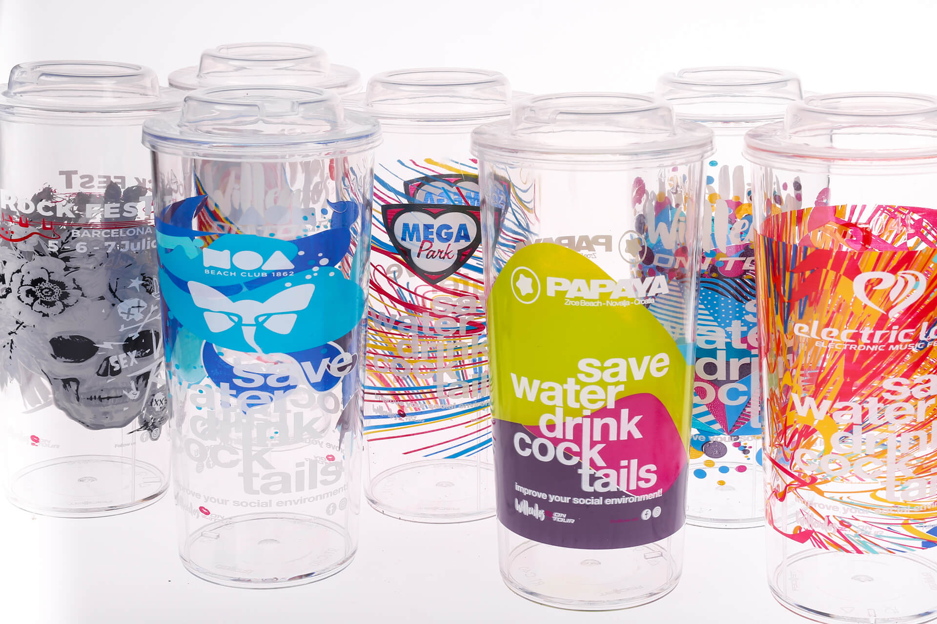 A bunch of individual Cocktail Cup Designs